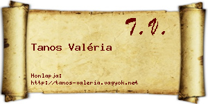 Tanos Valéria névjegykártya
